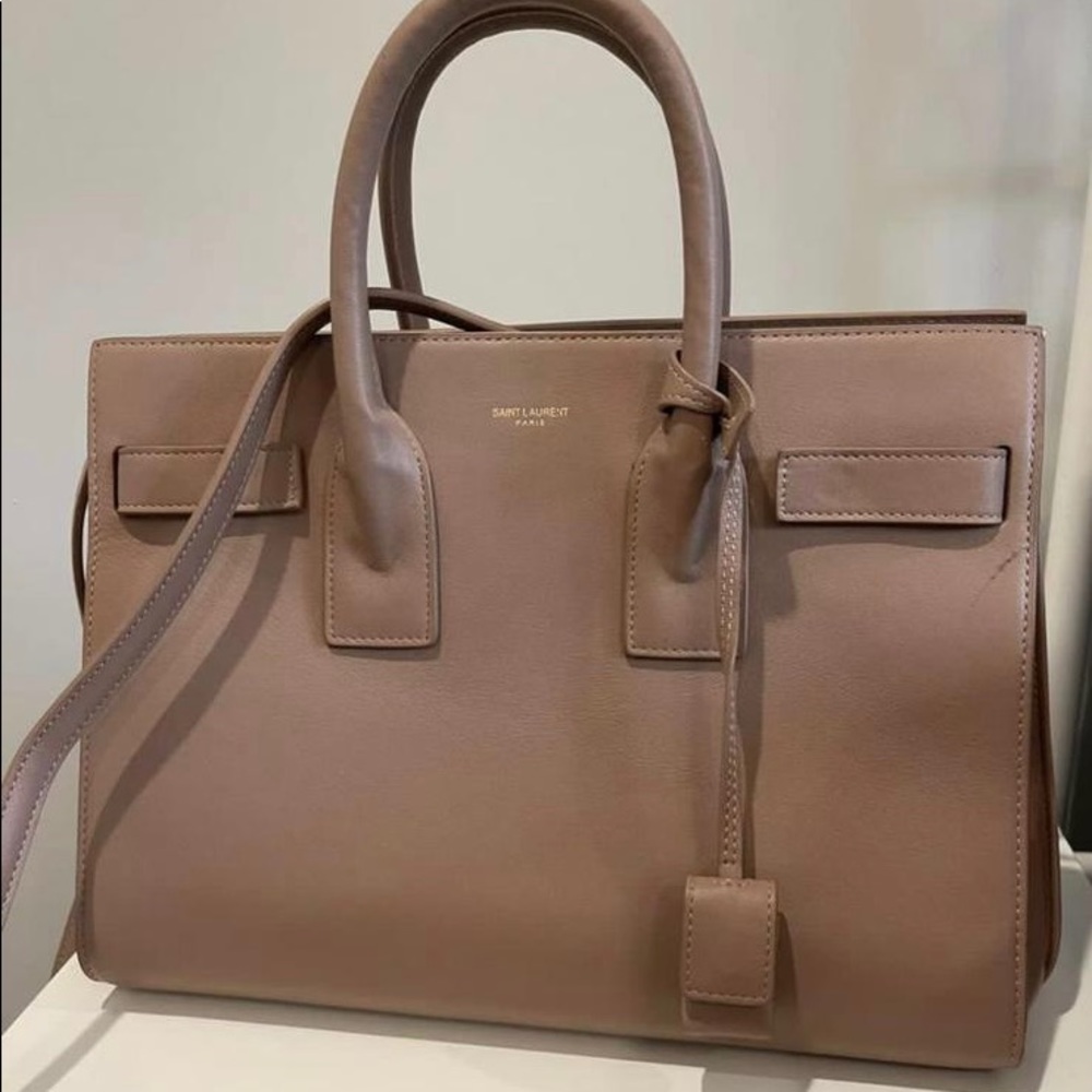 Saint Laurent Sac de Jour Calfskin Baby Pink Leather Tote